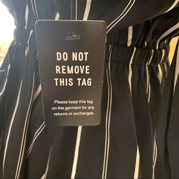 Express Striped Elastic Waist Ruffle Wrap Dress NWT - Picture 4 of 5